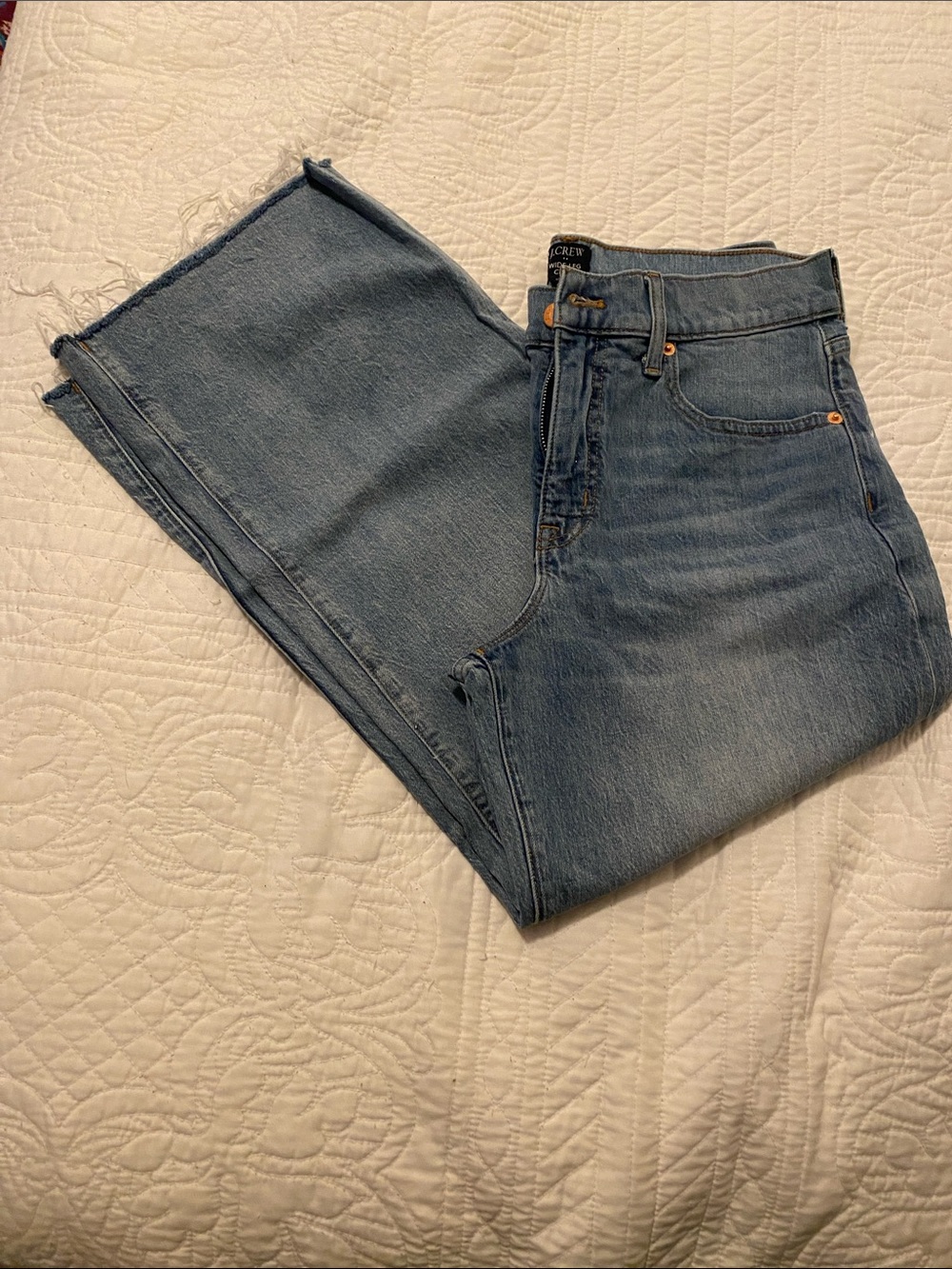 J. Crew Women’s Wide-Leg Crop Jeans in Medium Blue Wash